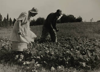 Lee and Mamie Picking Greens