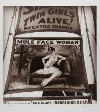 Untitled. Side show poster: "Mule Face Woman" (Side show, state fair, Jackson)