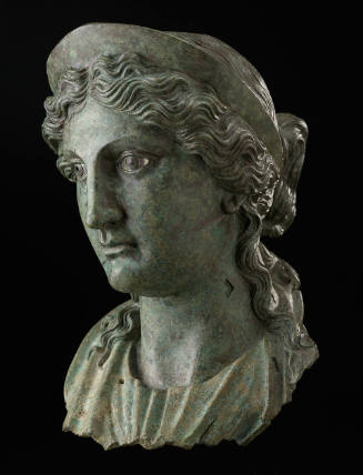 Portrait-head of a woman from a statue or bust

