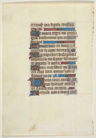 Leaf from a Book of Hours from an unidentified section of supplementary prayers: Psalm 2:4–2:13; Psalm 5:2–5:3