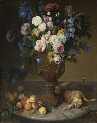Urn of Flowers with Fruits and Hare