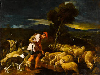 Jacob Watering Laban's Sheep before Peeled Branches