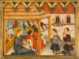 Predella panel from an altarpiece: Adoration of the Shepherds