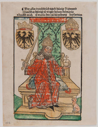 Concilium zu Konstanz by Ulrich von Richental (circa 1365–1437): Sigismund of Luxembourg (page preceding Ch. CLXIX)
Imprint: Printed in Augsburg by Anton Sorg, September 2, 1483