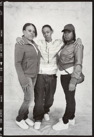 Angela Daniels with her daughters Sierra and Asia, Nash Street, May 2012