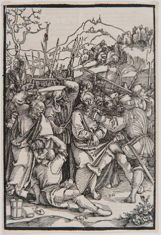 Leaf from Speculum Passionis Domini Nostri Ihesu Christi: The Betrayal of Christ; Imprint: Printed in Nuremberg by Friedrich Peypus, 1507