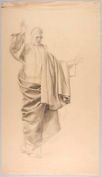 Draped Figure with Right Arm Raised