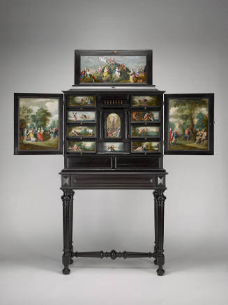 Ebony Cabinet with Thirteen Paintings of Classical Subjects