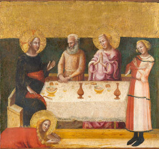 Panel from a dismembered altarpiece: Christ in the House of Simon the Pharisee