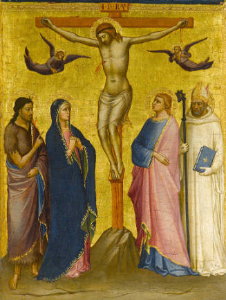 The Crucifixion with Saint John the Baptist, the Virgin, Saint John the Evangelist, and a Carthusian Saint (Bruno of Cologne?)