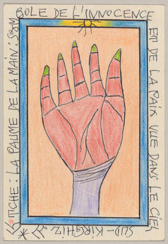 Tchê: La paume de la main: symbole de l’innocence et de la paix vue dans le ciel sud-kirghiz (Tchê: the palm of the hand: symbol of the innocence and the peace seen in the Southern sky-Kirghiz)