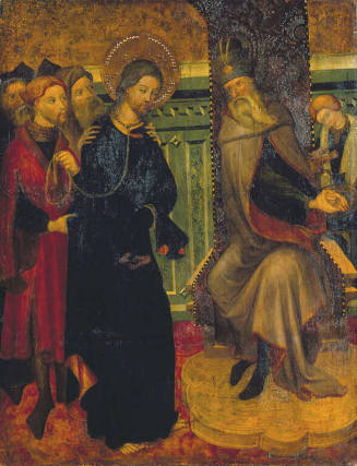 Panel of an altarpiece: Christ before Pilate