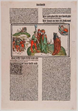 Leaf from the Lübeck Bible: The Numbering of the Children of Israel (Numbers 26:51); Imprint: Printed in Lübeck by Steffen Arndes, November 19, 1494