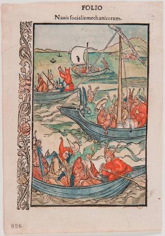 Leaf from Das Narrenschiff (Latin: Stultifera Navis) by Sebastian Brant (1458-1521): The Mechanics of the Ship [fol. CXXXVIIIr-v]; Imprint: Printed in Basel by Johann Bergmann de Olpe, March 1, 1497